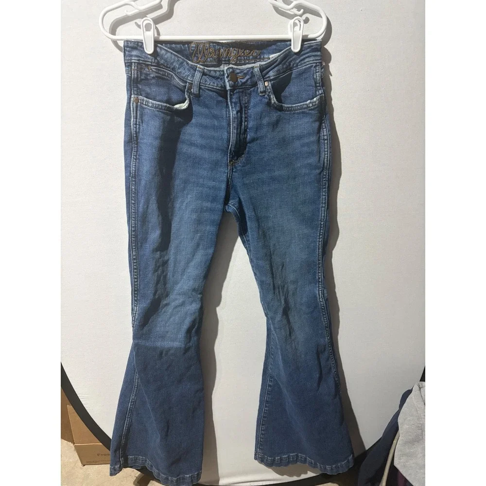 Wrangler Women Blue Denim Flare Bell Bottom Jeans‎ 28 x 34